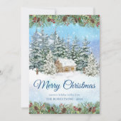 Winter Woodland Forest Kersthut Feestdagenkaart (Voorkant)