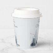 Winter Woodland Forest Modern Script Baby shower Papieren Bekers (Rechts)