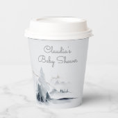 Winter Woodland Forest Modern Script Baby shower Papieren Bekers (Voorkant)