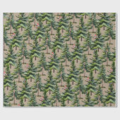 Winter Woodland Forest Vogels Eerste Sneeuwval Kra Cadeaupapier (Vlak)