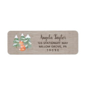 Winter Woodland Fox Baby shower Label (Voorkant)