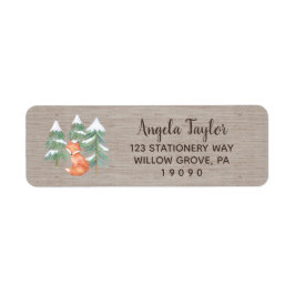 Winter Woodland Fox Baby shower Label