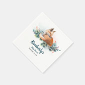 Winter Woodland Fox Baby shower Servet (Hoek)