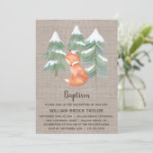Winter Woodland Fox Baptism Kaart (Staand voorkant)