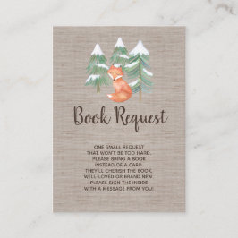 Winter Woodland Fox Book Request Insert Informatiekaartje