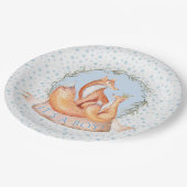 Winter Woodland Fox Boy Baby shower Papieren Borde Bordje (Gekanteld)