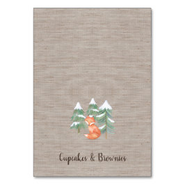 Winter Woodland Fox Buffet Food Labels Kaart