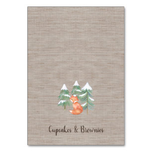 Winter Woodland Fox Buffet Food Labels Kaart