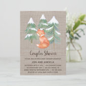 Winter Woodland Fox Couples Baby shower Kaart (Staand voorkant)