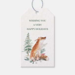Winter Woodland Fox Kerstmis Nieuwjaar Gift Labels Cadeaulabel