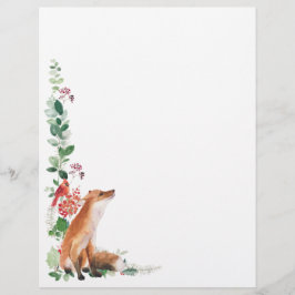 Winter Woodland Fox Kerstnieuwjaar Briefhoofd