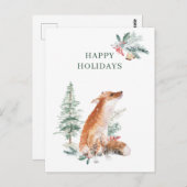 Winter Woodland Fox Kerstnieuwjaar Briefkaart (Voorkant / Achterkant)