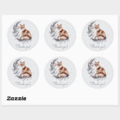 Winter Woodland Fox Modern Script Baby shower Ronde Sticker (Vel)