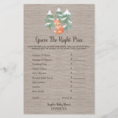 Winter Woodland Fox raad het juiste prijsspel Flyer (Voorkant)