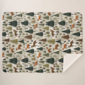 Winter Woodland Fox Sherpa Deken (Voorkant (horizontaal))