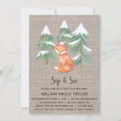 Winter Woodland Fox Sip en Zie Kaart (Voorkant)