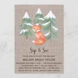 Winter Woodland Fox Sip en Zie Kaart