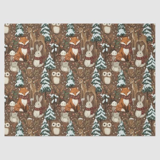 Winter Woodland Friends – Cute Animals (4) Tissuepapier (Voorkant)