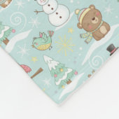 Winter Woodland Friends – Cute Holiday Pattern Fleece Deken (Hoek)