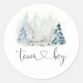 Winter woodland geslacht onthullen teamboy sticker (Voorkant)