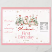 Winter Woodland Girl Birthday Chip Bag Wrapper Flyer (Voorkant)