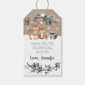 Winter Woodland Greenery Baby shower Cadeaulabel (Voorkant)