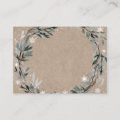 Winter Woodland Greenery Baby shower Diaper Raffle Informatiekaartje (Achterkant)