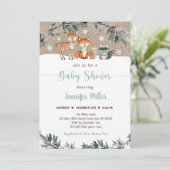 Winter Woodland Greenery Baby shower Kaart (Staand voorkant)