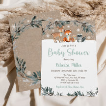 Winter Woodland Greenery Baby shower