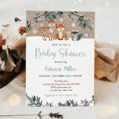 Winter Woodland Greenery Baby shower Kaart