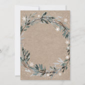 Winter Woodland Greenery Baby shower Kaart (Achterkant)