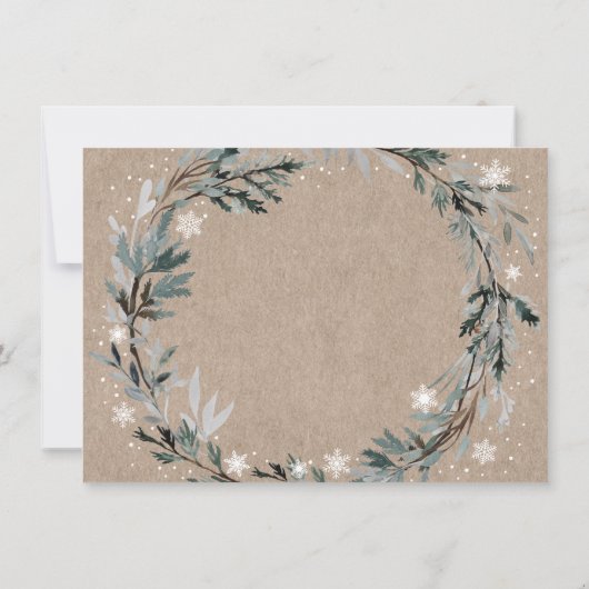 Winter Woodland groen Baby shower dank u Bedankkaart (Achterkant)