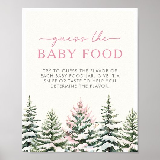 Winter Woodland Guess het bord van het Baby-voedse Poster (Voorkant)