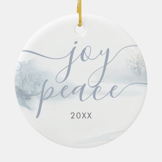 Winter Woodland Hare Love Script Keramisch Ornament (Achterkant)