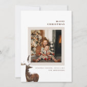 Winter Woodland Herten Foto Kerstmis (Voorkant)