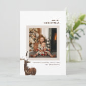 Winter Woodland Herten Foto Kerstmis (Staand voorkant)