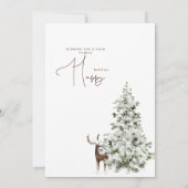 Winter Woodland Herten Foto Kerstmis (Achterkant)