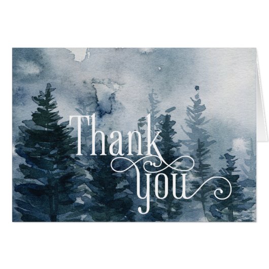 Winter Woodland Holiday Weddenschap Hartelijk dank (Voorkant Horizontaal)