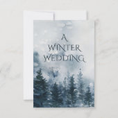 Winter Woodland Holiday Wedding RSVP Kaart (Achterkant)