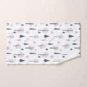 Winter Woodland Kerstbomen Minimalistisch Blauw Bad Handdoek (Handdoek)