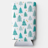 Winter Woodland kerstboom Seltzer Blikjeskoeler (Achterkant)