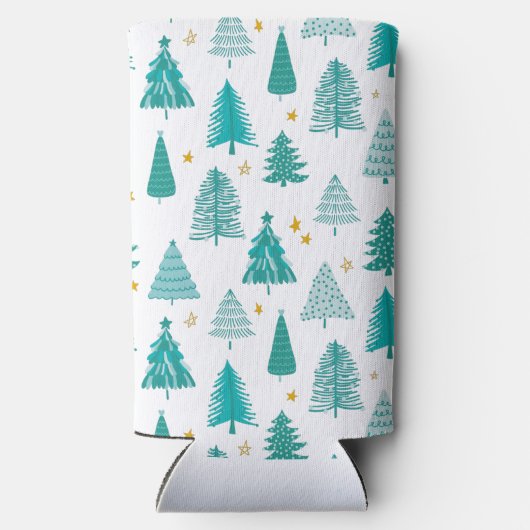 Winter Woodland kerstboom Seltzer Blikjeskoeler (Achterkant)