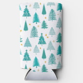 Winter Woodland kerstboom Seltzer Blikjeskoeler (Voorkant)