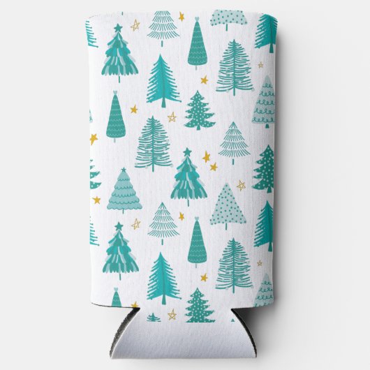 Winter Woodland kerstboom Seltzer Blikjeskoeler (Voorkant)