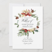 Winter Woodland Kerstbruiloft Foto Kaart (Voorkant)