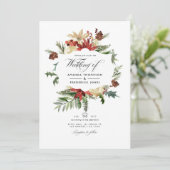 Winter Woodland Kerstbruiloft Foto Kaart (Staand voorkant)