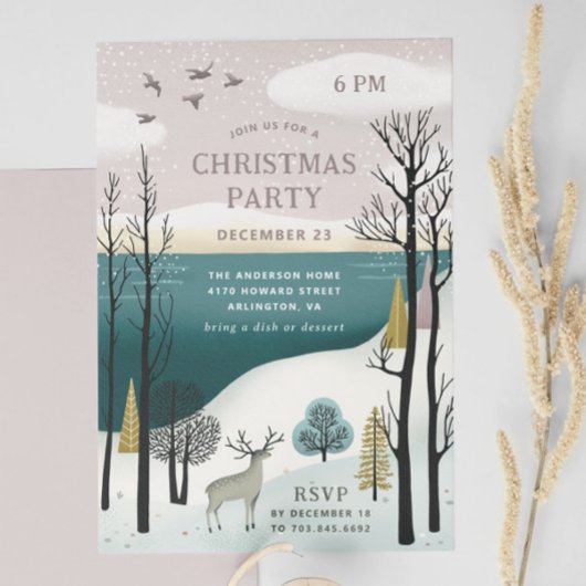 Winter Woodland Kerstfeest | noordelijk bos Kaart