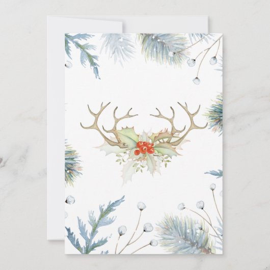 Winter Woodland Kerstfeestdag Kaart (Achterkant)