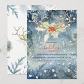 Winter Woodland Kerstfeestdag Kaart (Voorkant / Achterkant)