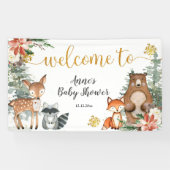Winter Woodland KerstFloral Baby shower Spandoek (Horizontaal)